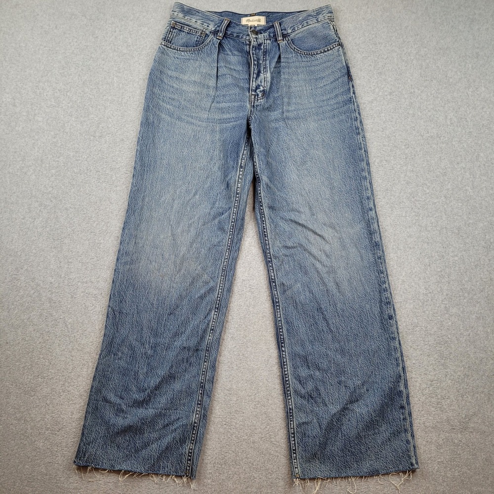 Madewell Low-Slung Baggy Jeans Women‎ 26 Blue Raw Hem NU175 DM8400